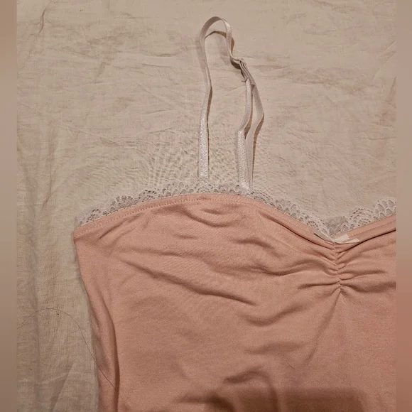 Faded Rose Pink Lace Trim Women's Cami Top XL - Picture 2 of 9